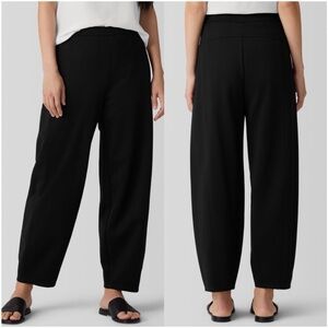 EILEEN FISHER Washable Flex Ponte Curved Lantern black Pant Large Petite